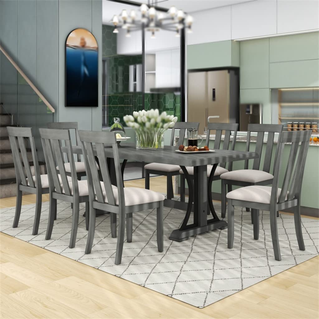 テーブル 9 9 Piece Vintage Style Dining Table Set 78